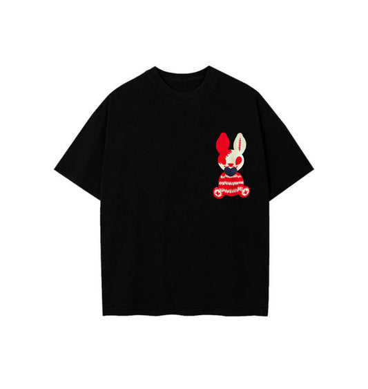 Göğüs Tavşan Nakış Baskı T-shirt