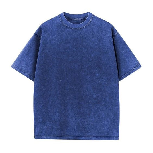 Oversize Yıkamalı T-shirt Lacivert